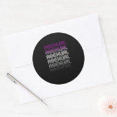 Aseksuele Retro Pride Ronde Sticker (Envelop)