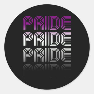Aseksuele Retro Pride Ronde Sticker