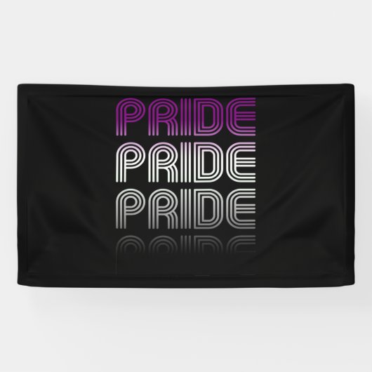Aseksuele Retro Pride Spandoek (Horizontaal)