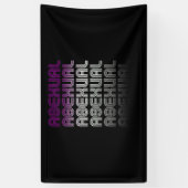 Aseksuele Retro Pride Spandoek (Verticaal)
