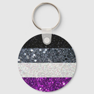 Aseksuele sleutelhanger met Pride glitter