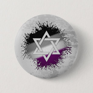 Aseksuele ster van David Ronde Button 5,7 Cm