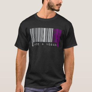Aseksuele streepjescode trots Ace en vegan cute es T-shirt