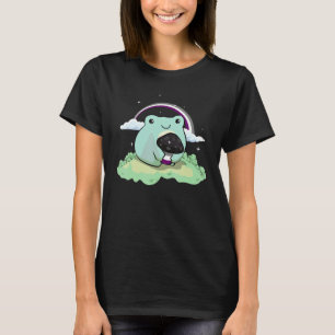 Aseksuele trots Ace-vlag Cute Kikker Paddenstoel S T-shirt