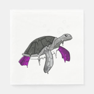 Aseksuele trots Ace-vlag Zeeschildpad Subtiele LGB Servet