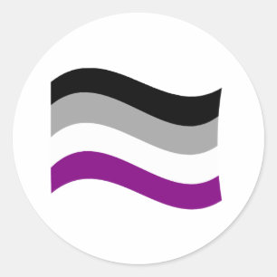 Aseksuele trots golvende vlag ronde sticker