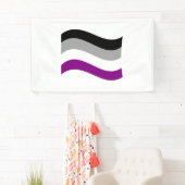 Aseksuele trots golvende vlag spandoek (Insitu)