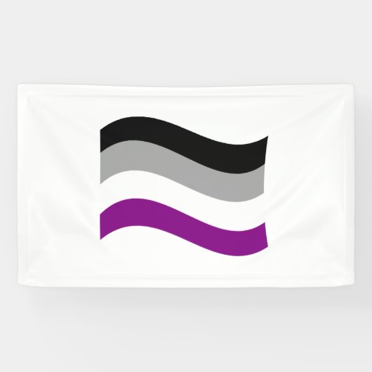 Aseksuele trots golvende vlag spandoek (Horizontaal)