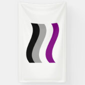 Aseksuele trots golvende vlag spandoek (Verticaal)