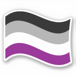 Aseksuele trots golvende vlag sticker