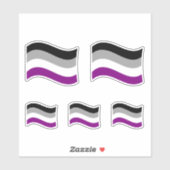Aseksuele trots golvende vlag sticker (Vel)