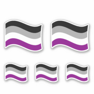 Aseksuele trots golvende vlag sticker