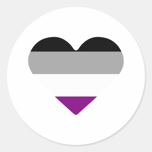Aseksuele trots hart ronde sticker (Voorkant)