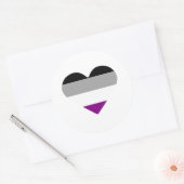 Aseksuele trots hart ronde sticker (Envelop)