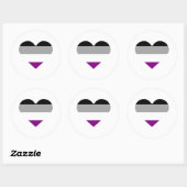 Aseksuele trots hart ronde sticker (Vel)