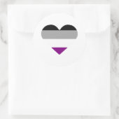 Aseksuele trots hart ronde sticker (Tas)