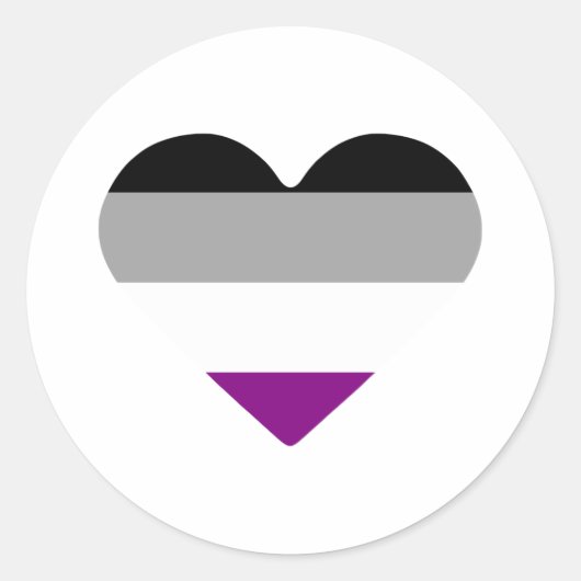 Aseksuele trots hart ronde sticker (Voorkant)