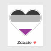 Aseksuele trots hart sticker (Vel)