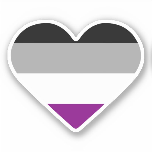 Aseksuele trots hart sticker (Voorkant)
