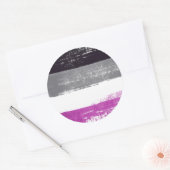 Aseksuele trots verf ronde sticker (Envelop)