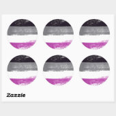 Aseksuele trots verf ronde sticker (Vel)