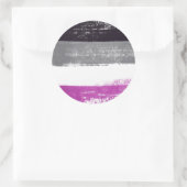 Aseksuele trots verf ronde sticker (Tas)