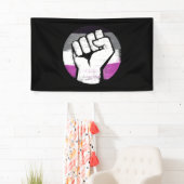 Aseksuele trots vuist cirkel print spandoek (Insitu)