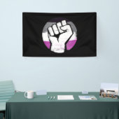 Aseksuele trots vuist cirkel print spandoek (Beurs)