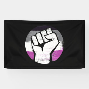 Aseksuele trots vuist cirkel print spandoek