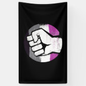 Aseksuele trots vuist cirkel print spandoek (Verticaal)