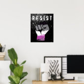 Aseksuele trots vuist poster (Thuiskantoor)