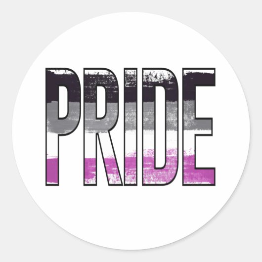 Aseksuele trots-woord ronde sticker (Voorkant)