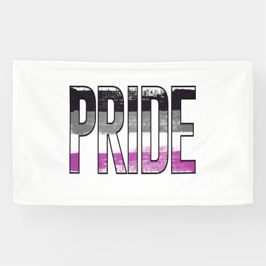 Aseksuele trots woord spandoek (Horizontaal)
