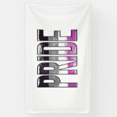 Aseksuele trots woord spandoek (Verticaal)