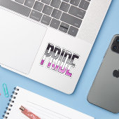 Aseksuele trots woord sticker (Laptop met iPhone)