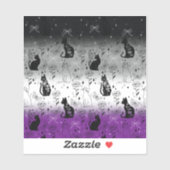 Aseksuele trots Zwarte Kat - Mystieke Hekserij Sticker (Vel)