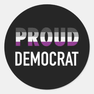aseksuele trotse democraat ronde sticker