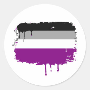 ASEKSUELE VLAG DIE ERGENS OVERheen HANGT Ronde Sticker