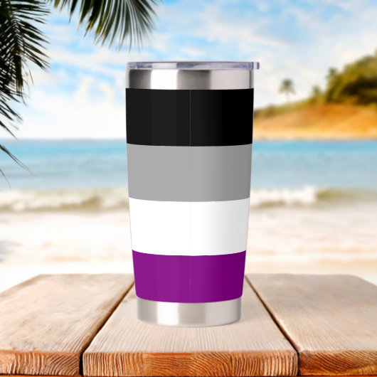 Aseksuele vlag geïsoleerde drinkbeker (Strand)