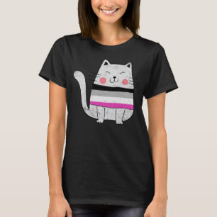 Aseksuele Vlag LGBTQ Katten Pride Kat T-shirt