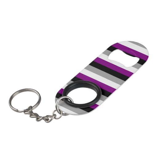 Aseksuele vlag mini flessenopener (Voorkant Gekanteld)