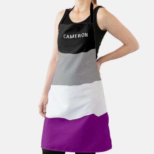 Aseksuele vlag monogram schort (Insitu)