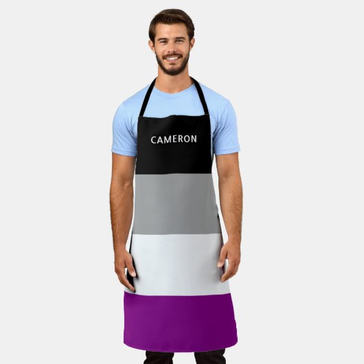 Aseksuele vlag monogram schort (Gedragen)