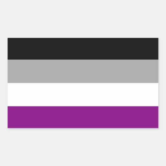 Aseksuele vlag rechthoekige sticker (Voorkant)