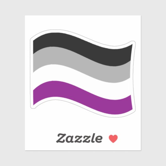 Aseksuele vlag van Pride Wavy Sticker (Vel)