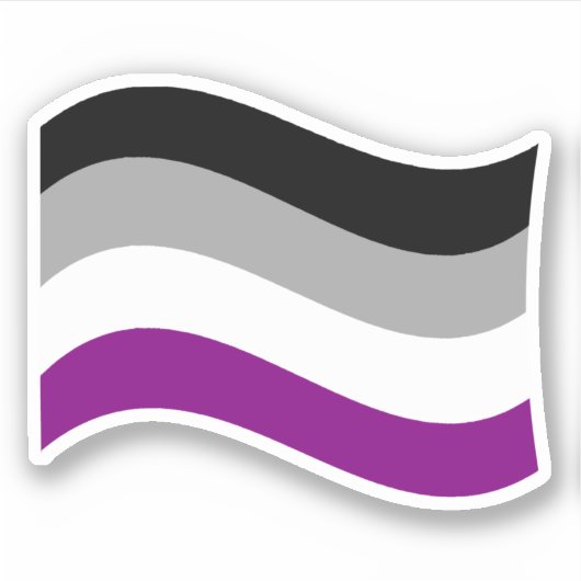 Aseksuele vlag van Pride Wavy Sticker (Voorkant)