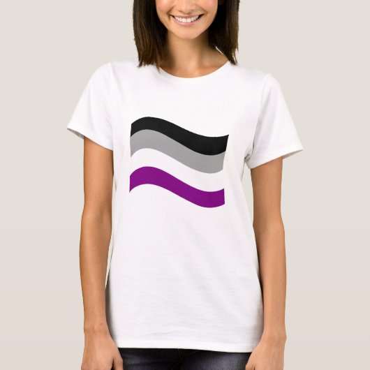 Aseksuele vlag van Pride Wavy T-shirt (Voorkant)