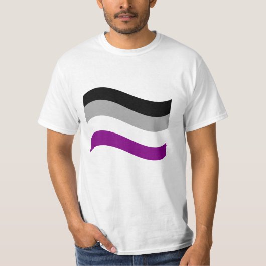 Aseksuele vlag van Pride Wavy T-shirt (Voorkant)