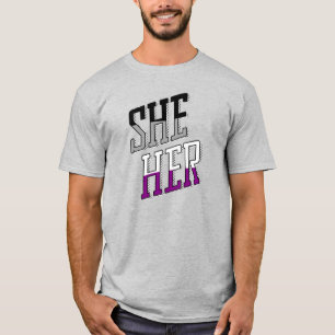 Aseksuele voornaamwoorden Zij Haar T-shirt
