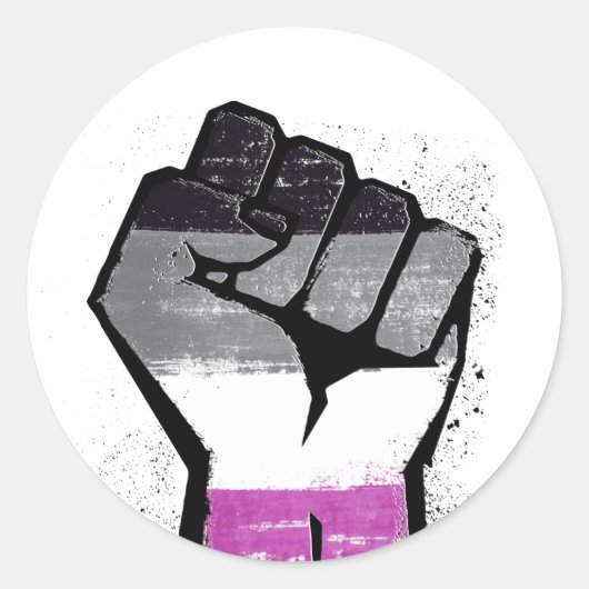 Aseksuele weerstand ronde sticker (Voorkant)